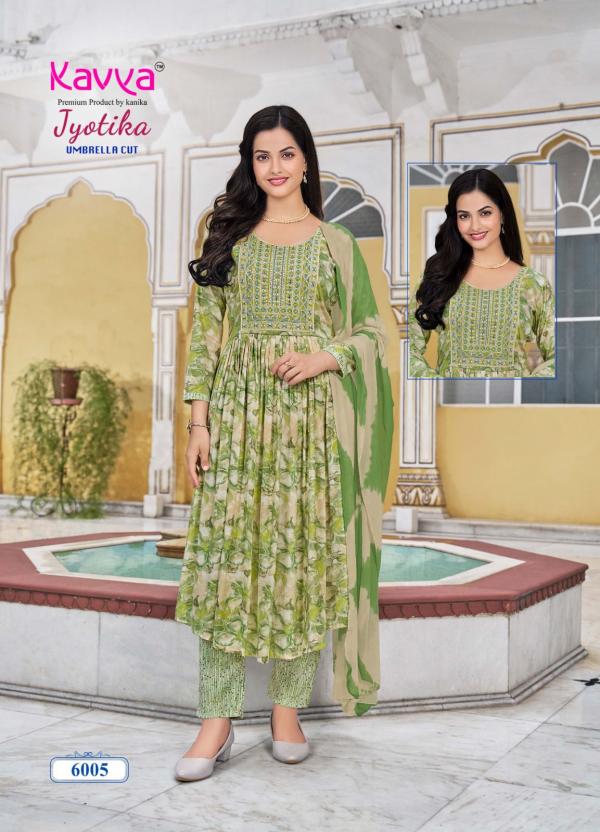 Kavya Jyotika Vol 6 Capsule Foil Printed Kurti Bottom With Dupatta